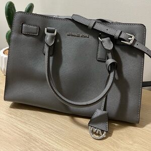 Like new Michael Kors purse, rich grey color and multi compartment